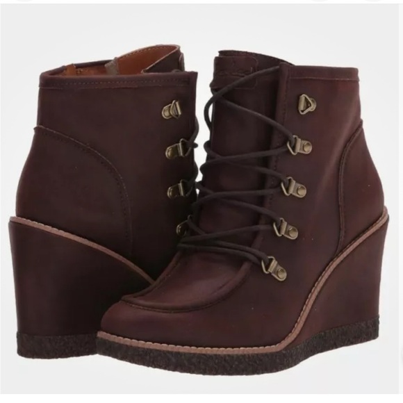 NWOB - ZODIAK Women’s Brown Indy Lace-Up Wedge Boot - Size 8 - Picture 3 of 9
